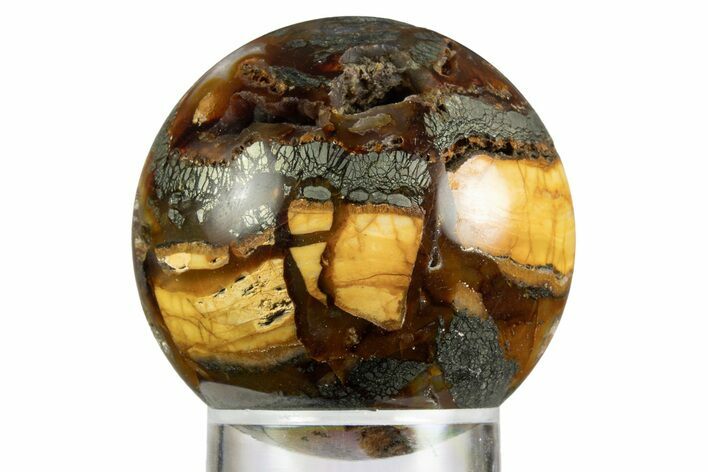 Colorful Polished Marcasite Agate Sphere - Indonesia #330227